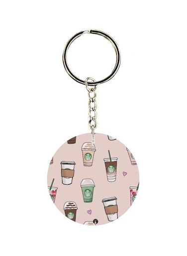 Cup Printed Single Sided Keychain