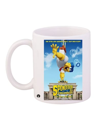 SpongeBob Printed Coffee Mug White/Blue/Yellow