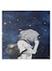 Sad Girl Hidden Frame Canvas Wall Painting Blue/Black/White 50 x 50cm
