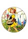 Girl Printed Fridge Magnet Multicolour