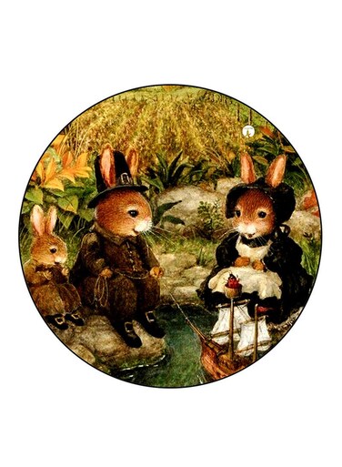 Rabbits Printed Fridge Magnet Multicolour