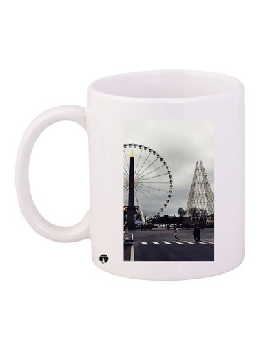 Millennium Wheel Printed Coffee Mug White/Black/Grey 11ounce