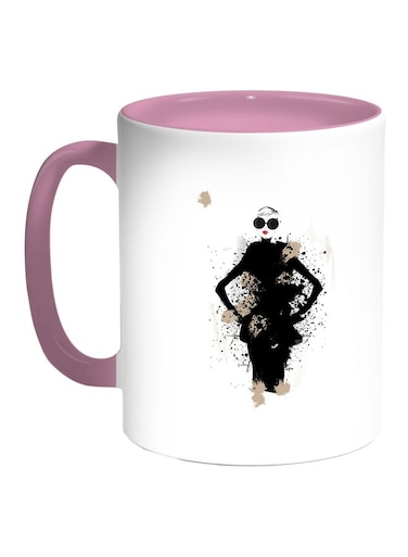 Fashion Printed Coffee Mug Pink/White/Black