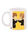 Anime Boy And Girl Printed Coffee Mug White/Yellow/Black