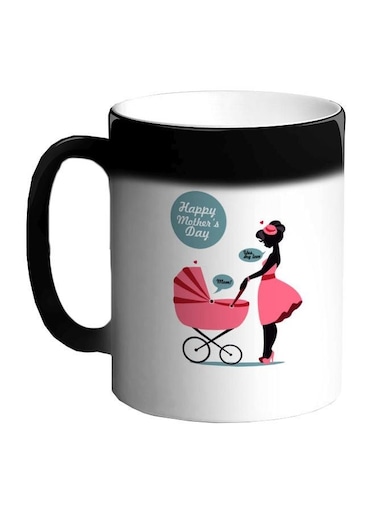 Happy Mothers Day Printed Colour Changing Coffee Mug Black 325ml