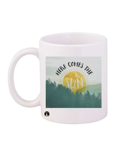 Printed Coffee Mug White/Green/Yellow