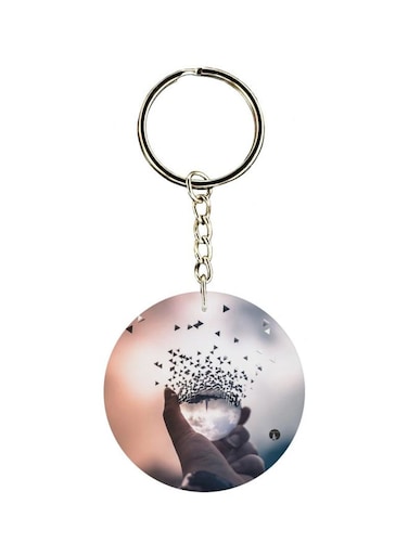 Hand Printed Double Sided Keychain
