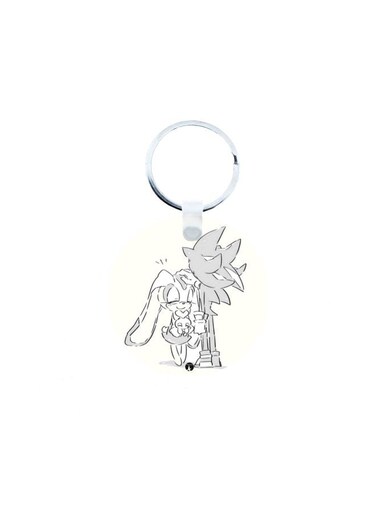 Sonic Printed Keychain Grey