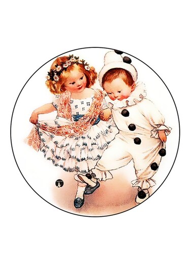 Boy And Girl Printed Fridge Magnet Multicolour
