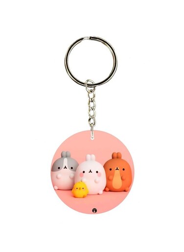 Cartoon Girl Printed Keychain