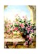 Floral Themed Metallic Plate Pink/Green/Beige 20x15cm