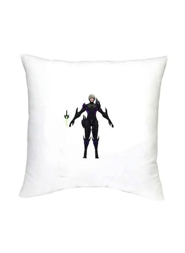 Mobile Legends Character Printed Decorative Cushion White/Black/Purple 16x16inch