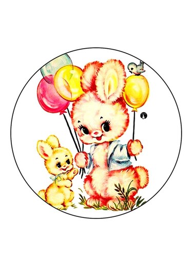 Rabbits Printed Fridge Magnet Multicolour