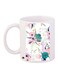 Flower Printed Coffee Mug White/Blue/Pink 11ounce