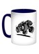 Modified Car Printed Coffee Mug Blue/White/Black 11ounce