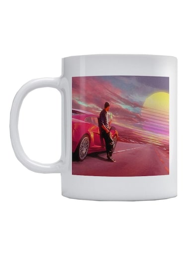Sunset Digital Printed Coffee Mug Red/White/Grey 350ml
