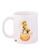 Cartoon Printed Coffee Mug White/Brown 11ounce