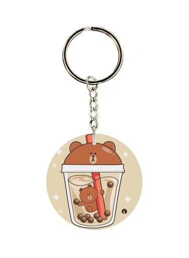 Double Sided Bear Themed Printed Keychain