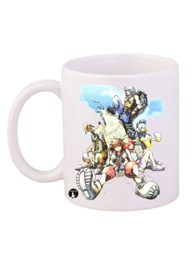 Kingdom Hearts Game Printed Coffee Mug White/Blue/Red 12ounce