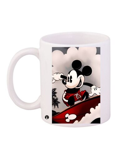 Mickey Mouse Printed Coffee Mug White/Red/Black 11ounce
