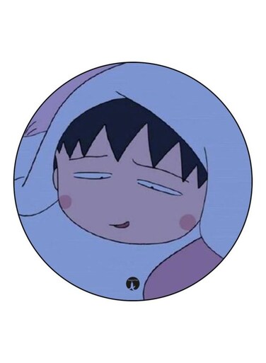 Anime Chibi Maruko Chan Theme Printed Fridge Magnet Blue/k/Black