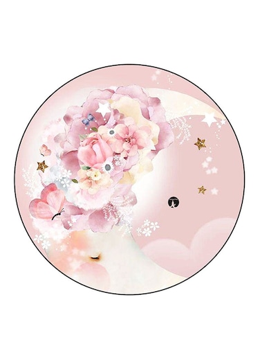 Flowers Printed Fridge Magnet Round Multicolour