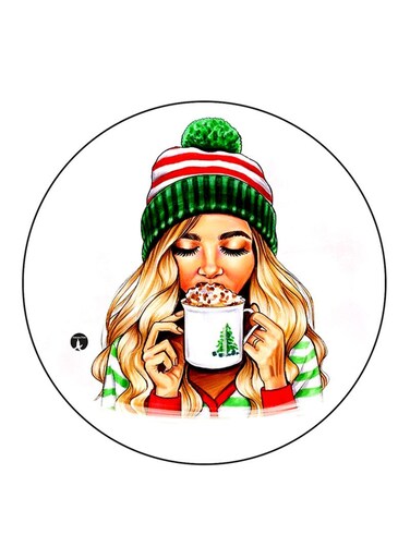 Girl Printed Fridge Magnet Multicolour