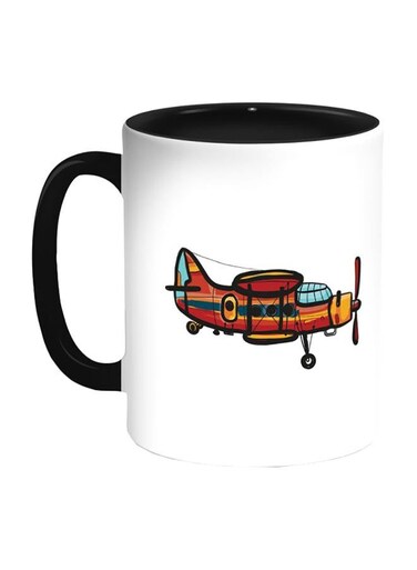 War Plane Printed Mug Black/White