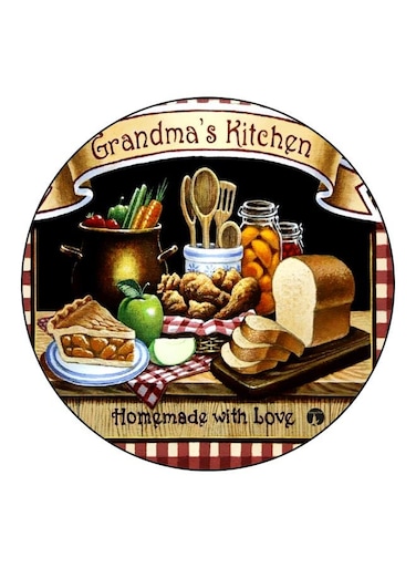 Printed Wooden Fridge Magnet Brown/Black/White 5.5cm