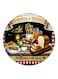 Printed Wooden Fridge Magnet Brown/Black/White 5.5cm