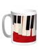 Piano Printed Coffee Mug White/Red/Black 11ounce