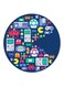 Pac Man Printed Fridge Magnet Blue/Grey/Yellow