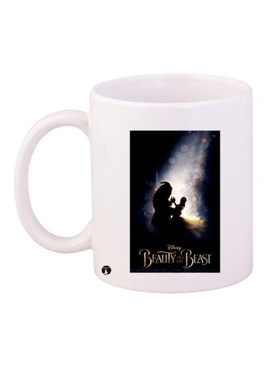 Beauty And The Beast Printed Coffee Mug White/Blue/Beige 11ounce