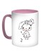 Rabbit Printed Coffee Mug Pink/White/Black 11ounce