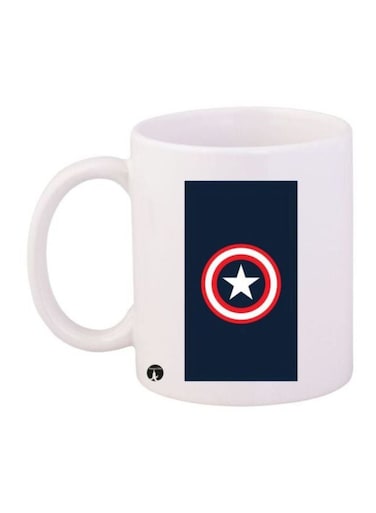 Captain America Printed Coffee Mug White/Blue/Red