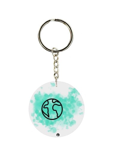 Earth Printed Double Sided Keychain
