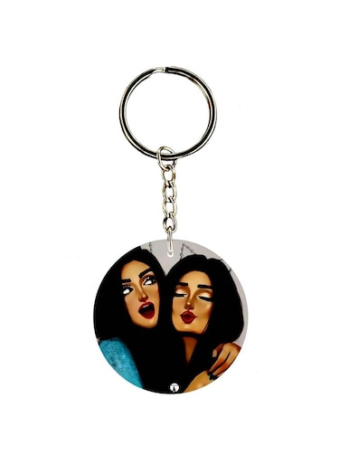 Girl Printed Dual Sided Keychain