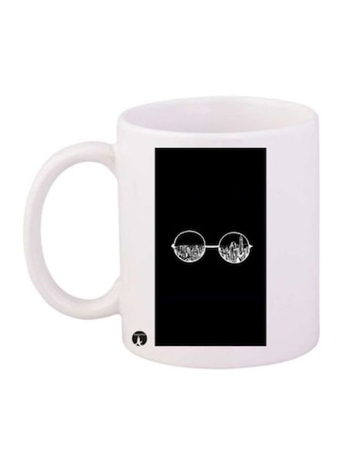 Glasses Printed Coffee Mug White/Black