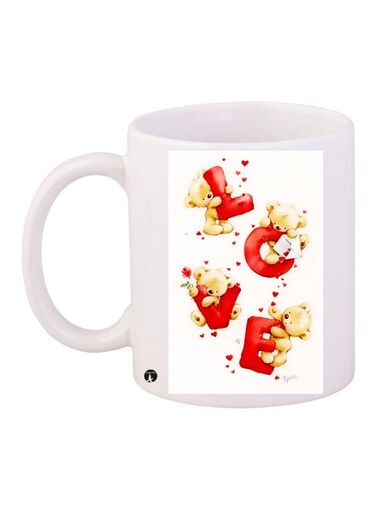 Ceramic Coffee Mug White/Red/Yellow