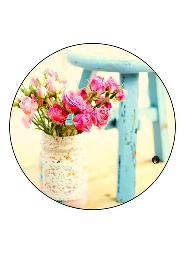 Floral Printed Fridge Magnet Pink/Yellow/Blue 5.5cm