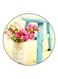 Floral Printed Fridge Magnet Pink/Yellow/Blue 5.5cm