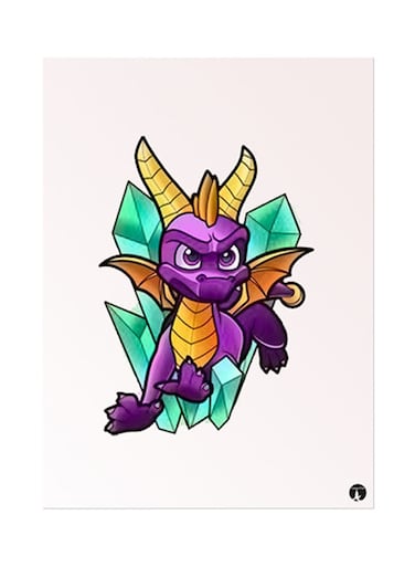 Video Game Spyro Metal Plate Poster Multicolour 15x20centimeter
