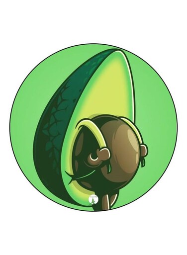 Avocado Printed Fridge Magnet Green/Brown/Yellow