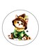 Cat Printed Fridge Magnet Round Multicolour