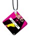 2-In-1 Arabic Phrases Printed Keychain Purple/Yellow/White