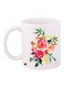 Floral Printed Coffee Mug White/Pink/Green 11ounce