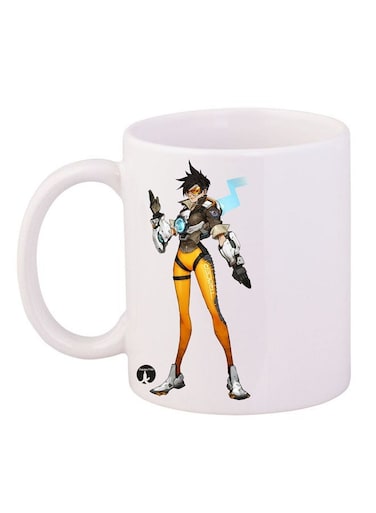 The Video Game Overwatch Mug White/Yellow/Black 11ounce
