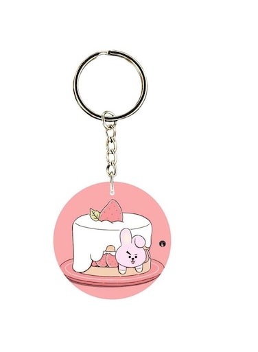 Double Sided Cake Printed Keychain