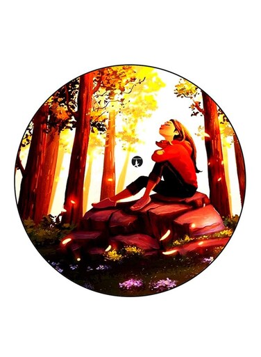Girl Printed Fridge Magnet Multicolour