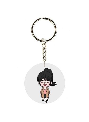 Cartoon Themed Single Sided Keychain